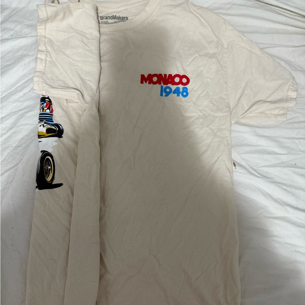 Monaco 1948 Cream T-Shirt with Car Design